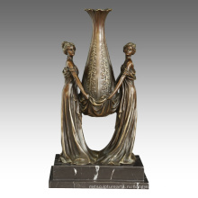 Ваза украшения статуя дамы резьба бронзовая скульптура ТПЭ-528